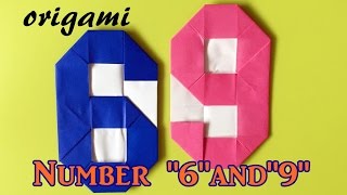 How to make paper number "6"and"9" | origami number "6"and"9" tutorial easy