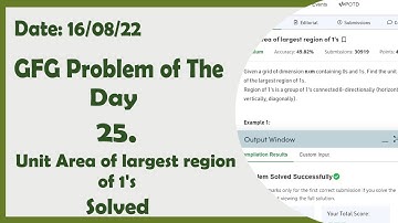 Unit Area of largest region of 1