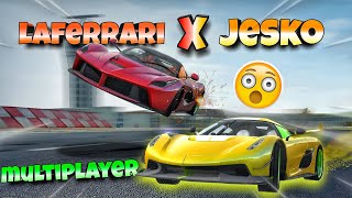 Koenigsegg jesko X Laferrari😱||Multiplayer funny moments😂||Extreme car driving simulator|| screenshot 5