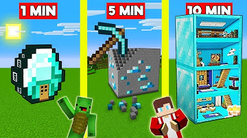 DIAMOND BLOCK HOUSE Build Battle In Minecraft - NOOB VS PRO CHALLENGE - Maizen Mizen Mazien Parody