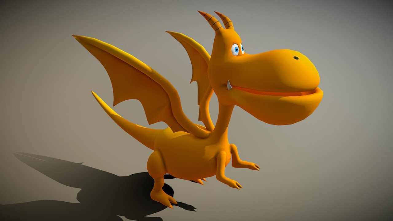 3D Model - Cartoon Dragon - Downloadable - Youtube
