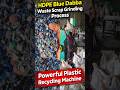 Amazing HDPE Blue Dabba Scrap Grinding Process | Powerful Plastic Recycling Machine | #shorts #hdpe
