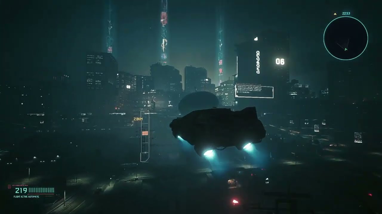 Cyberpunk 2077 Bladerunner Flying Cars (Chill Video) YouTube
