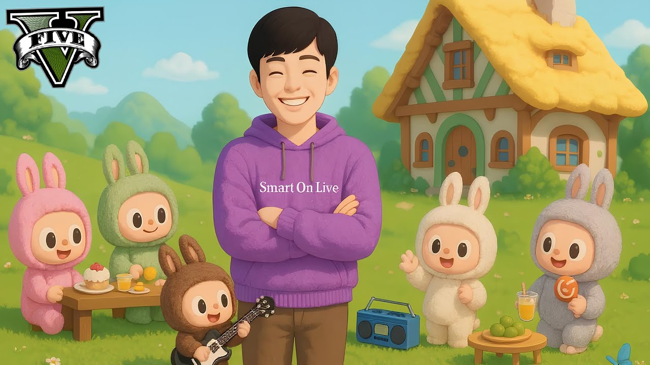 ကျွန်တော် Labubu လေးတွေရဲ့ ရွာကို အလည်သွားခဲ့တယ် | Travel to Labubu Village in GTA V