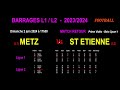 Metz  st etienne  barrages l1l2  saison 20232024  le 02062024