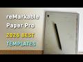2026 reMarkable Paper Pro Planner Templates, reMarkable 2 Template