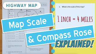 Map Scale and Compass Rose Explained with Sample Problems: Instructional Video for Middle School #2