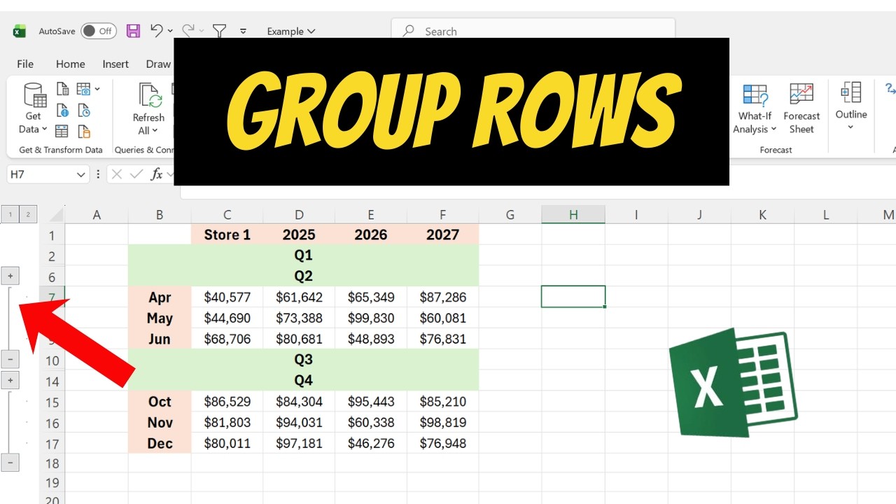 How To Group Rows In Excel - YouTube
