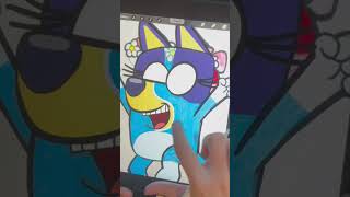 Another Bluey: The Sign Redraw | Real Digital Art Progress | Tiffany Fisher Artist #shorts