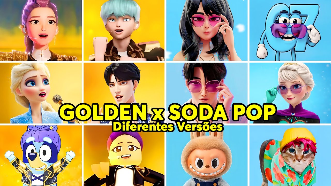 Canção GOLDEN x SODA POP em diferentes versões 😍K-Pop Demon Hunters 💛Golden💖Soda Pop