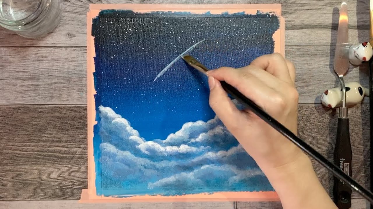 Acrylic daily art challenge！demo [shooting star-流れ星-] Mini