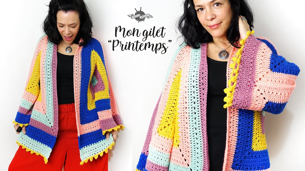 Crochet Gilet Printemps | Tuto | GRANNY SHRUG - YouTube