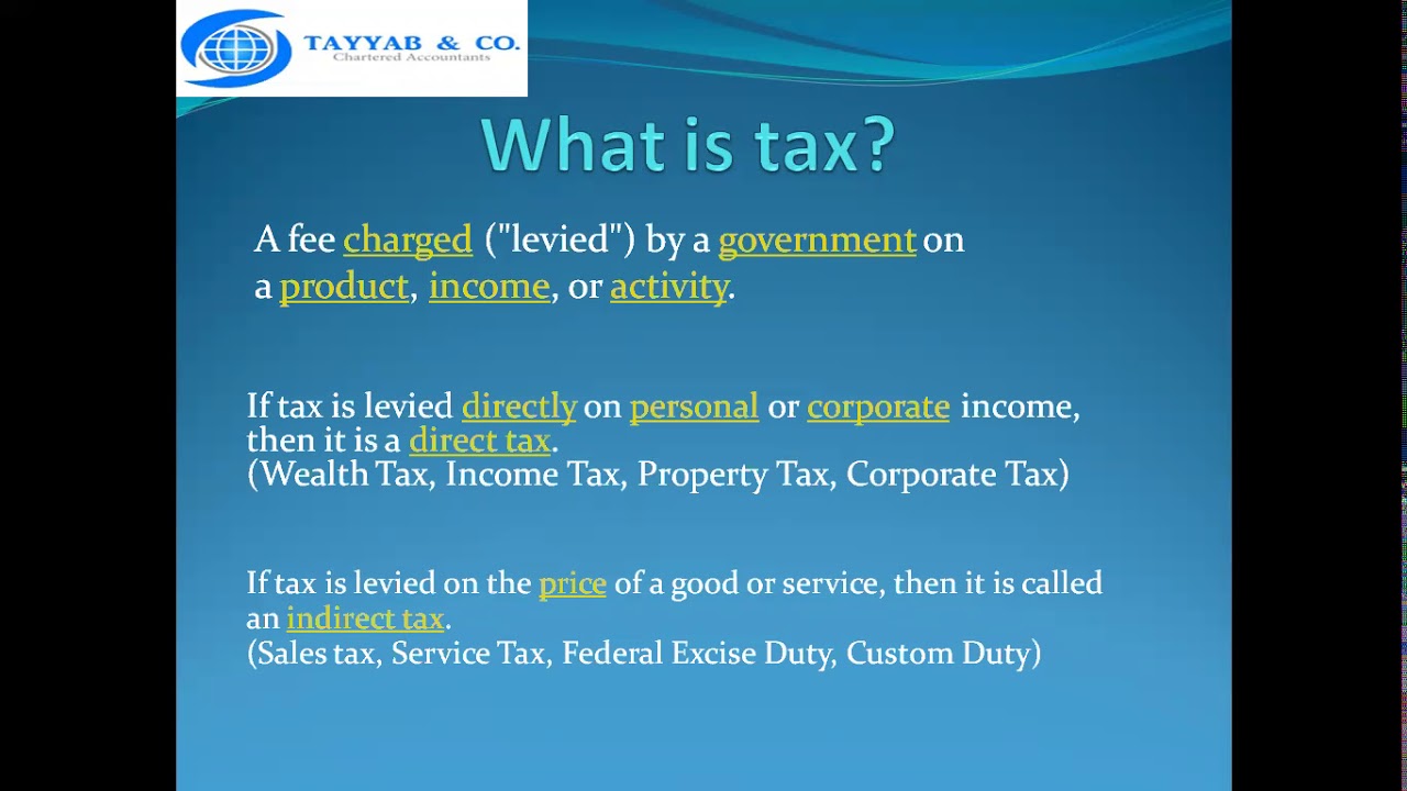 Taxes in Pakistan Basics YouTube
