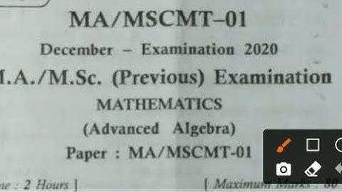 vmou/jnvu december examination 2020 msc mt-01 msc previous year maths old questions paper