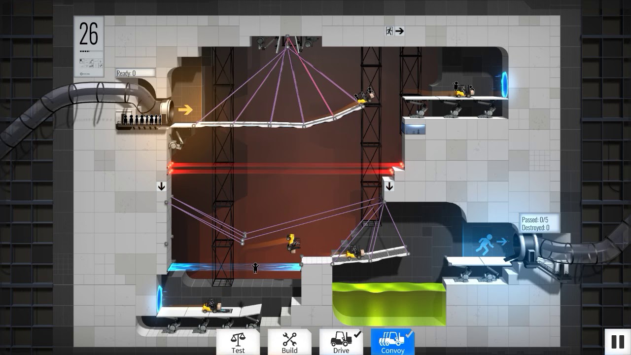 Bridge Constructor Portal level 26 low budget solution - YouTube