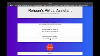 Walkthrough and demonstration of my voice recognition  virtual assistant  web application. screenshot 5