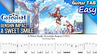 Video thumbnail of "How to Play: A Sweet Smile (Amber's Theme) | Genshin Impact [Easy Guitar Tab] 原神"