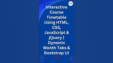 📅 Build a Dynamic Course Timetable in 60 Seconds! ⏱️✨ (HTML, CSS, jQuery, Bootstrap)