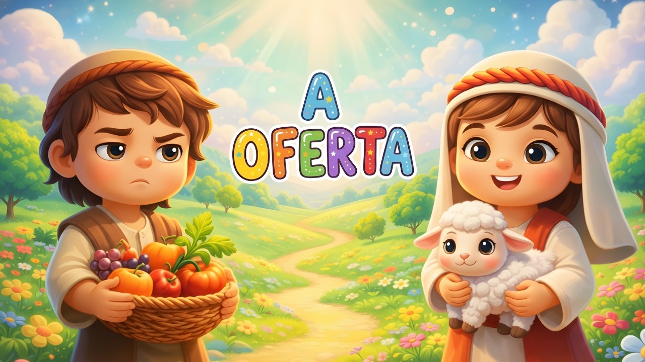 Música Infantil Bíblica Sobre Oferta | Baseada nos irmãos Caim e Abel 🎶🌟 #músicainfantilcristã