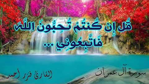 قل ان كنتم تحبون الله فاتبعوني 💚 تلاوة طيبة🎧 القارئ فنزر احمد