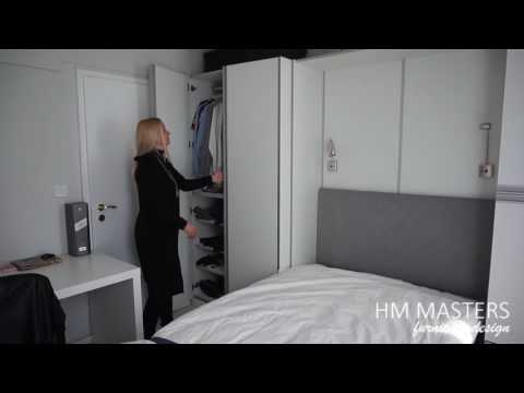 Видео: Легло с нощно шкафче (31 снимки): широки модели с вградени и прикрепени нощни шкафчета