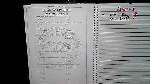 PIEAS 1 - MATHS PAPER SOLVED BY: SIR AHSAN ABDULLAH PATEL