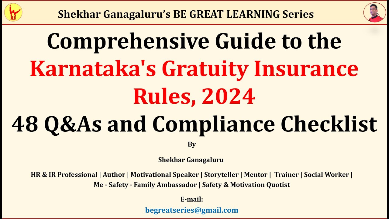 The Karnataka Compulsory Gratuity Insurance Rules 2024 YouTube