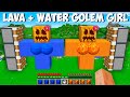 I can COMBINE LAVA and WATER GOLEM WOMAN SPAWN in Minecraft ! LAVA + WATER GOLEM GIRL = ????