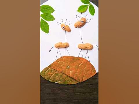 Make Giraffe with Peanuts shell and leaves | Simple and easy - YouTube