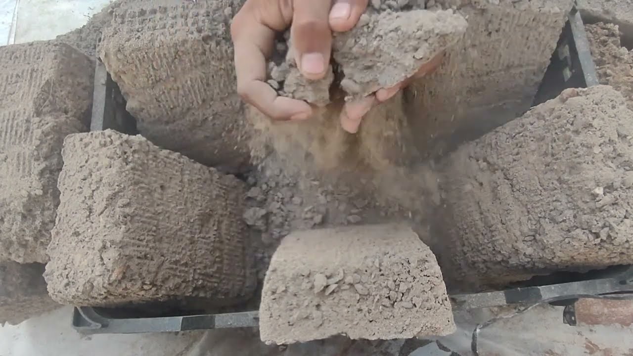 gritty concrete texture asmr dry crumbling in black basket super crunchy #190