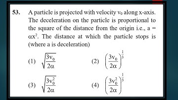 A particle is projected with velocity v0 along x-axis.The deceleration on the #vksvpkota