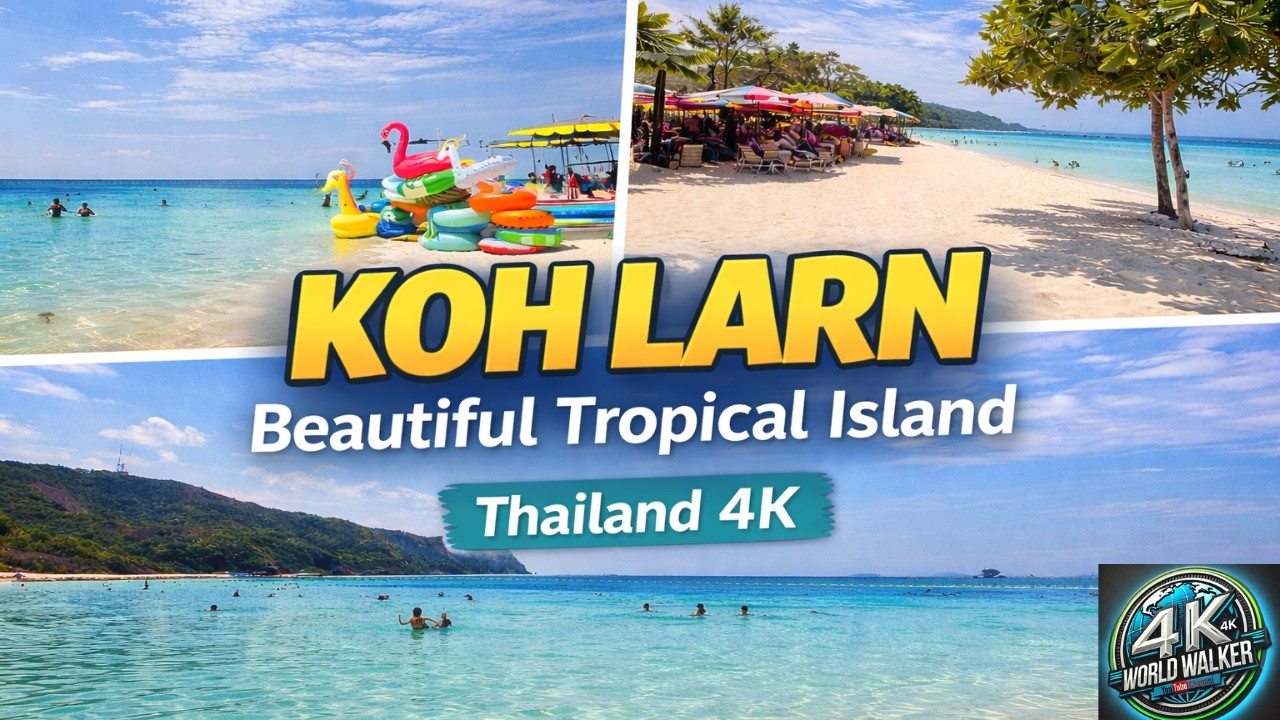 KOH LARN Island Thailand 🇹🇭 Stunning Turquoise Beach Near Pattaya | 4K Travel Walk