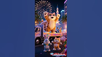 Thumbnail of kelinci dan kucing berjoget takbir keliling idul fitri 2025  #takbiran #animasi #disney
