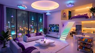 Midnight Rain in a Neon Loft 🌃 Healing Rain & Lofi Beats for Late Night Thoughts
