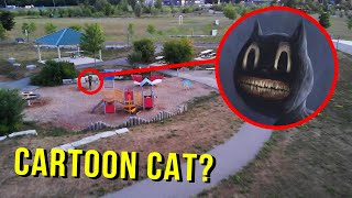 DRONE CATCHES CARTOON CAT AT HAUNTED PARK!! (WE FOUND HIM!) screenshot 4