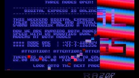 Amiga Intro : Digital Express BBS / Razor 1911 (1991)