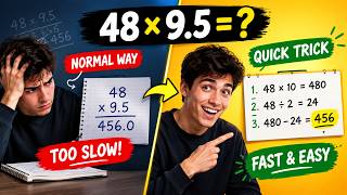 Multiply by 9.5 in Seconds! 🤯 This Mental Math Trick Is So Easy | Ahmad