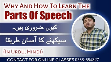 Why and How should we learn the part of speech?  | Grammar | By Syed Ali Raza Kazmi
