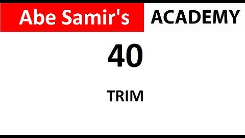 Character Manipulation using TRIM