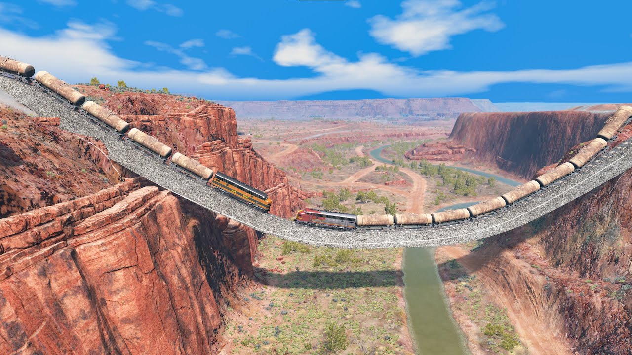 Train vs Giant U Track Crashes | BeamNG.Drive