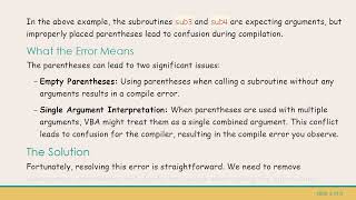 Resolving Compile Errors When Passing Multiple Parameters in VBA Subroutines Net Worth