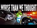 CRAZY BAD CAR CRASH, DISTRACTED DRIVER - How Americans deal w/ Accidents - Motorcycle Split (RPSTV)