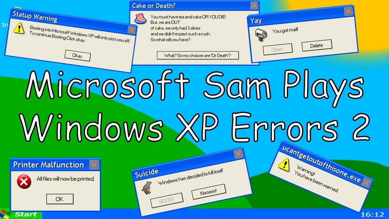 Microsoft Sam Plays Windows XP Errors 2 - YouTube