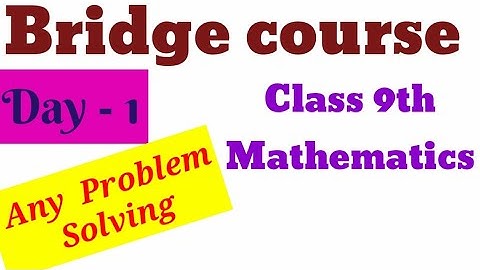 9th mathematics// Semi Medium // Bridge course //Day 1//  All example slove