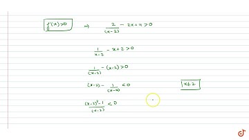 The function `f(x)=2log(x-2)-x^2+4x+1` increases in the interval