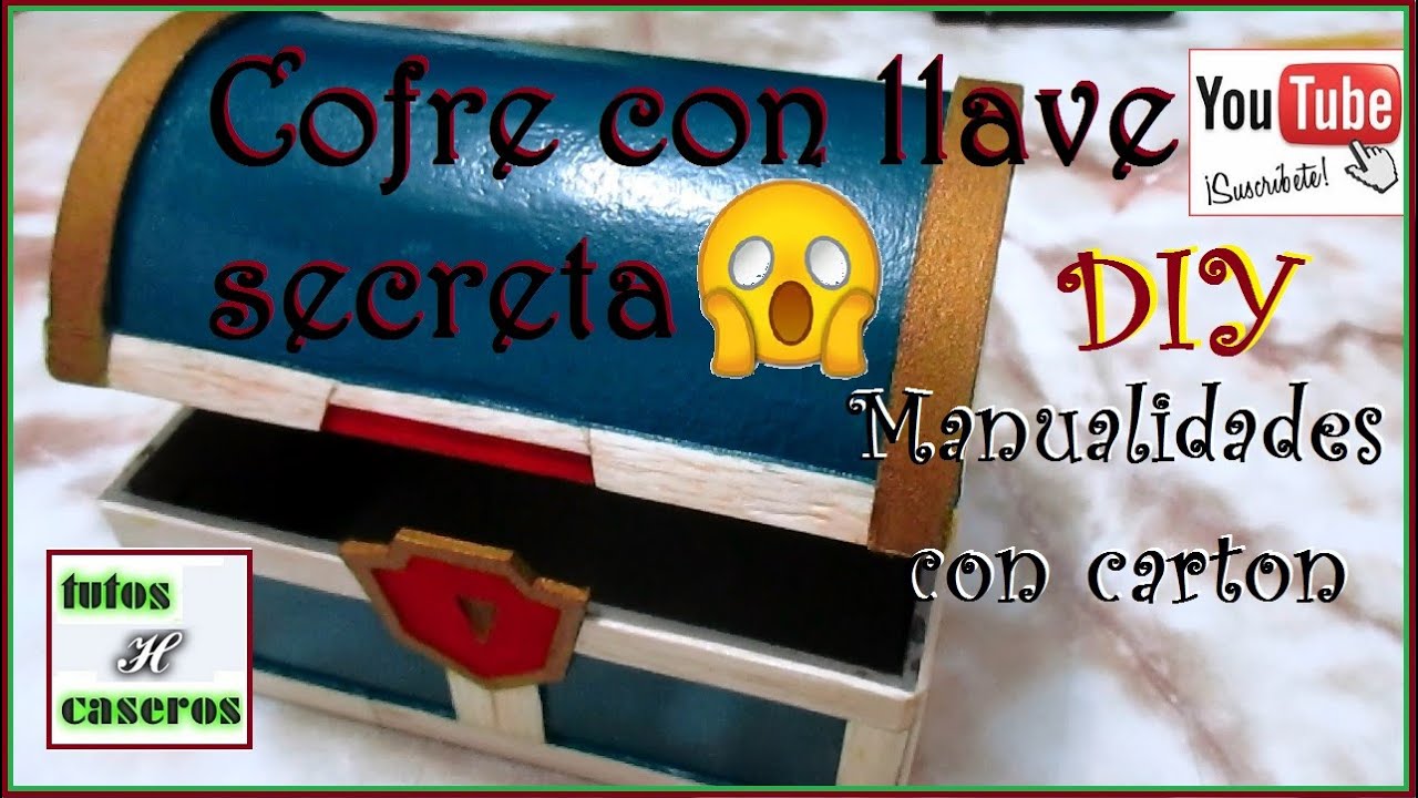 DIY COFRE JOYERO de CARTÓN Con LLAVE Secreta, manualidad PARTE 1 (H ...