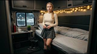A Night in My Truck: Solo Russian Girl Driver on a Silent Snow Highway | –35° Blizzard Road screenshot 3