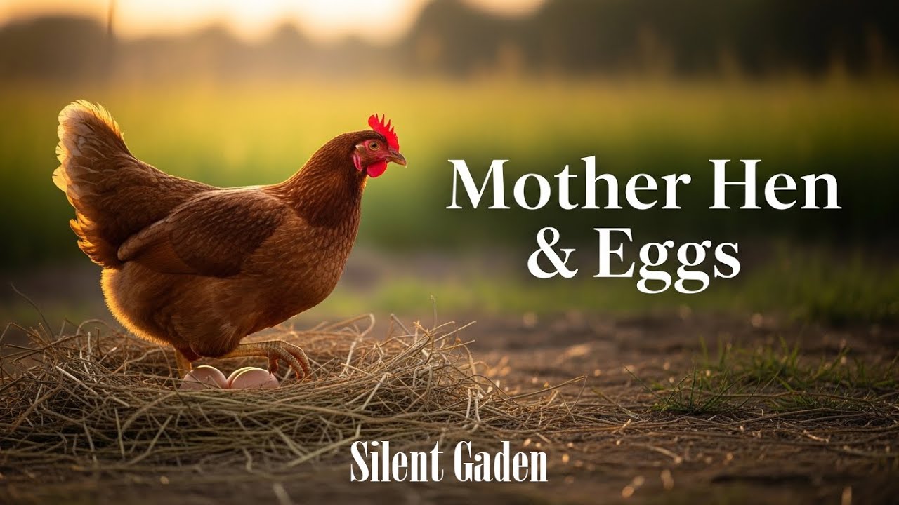 Mother Hen Returns to Her Nest 🐔🥚  Silent Garden ASMR
