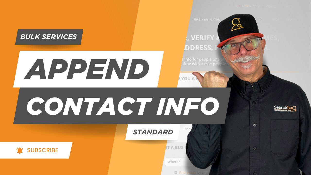 Append Contact Info (Standard Append) - Find Phone / Address | Searchbug Tutorials