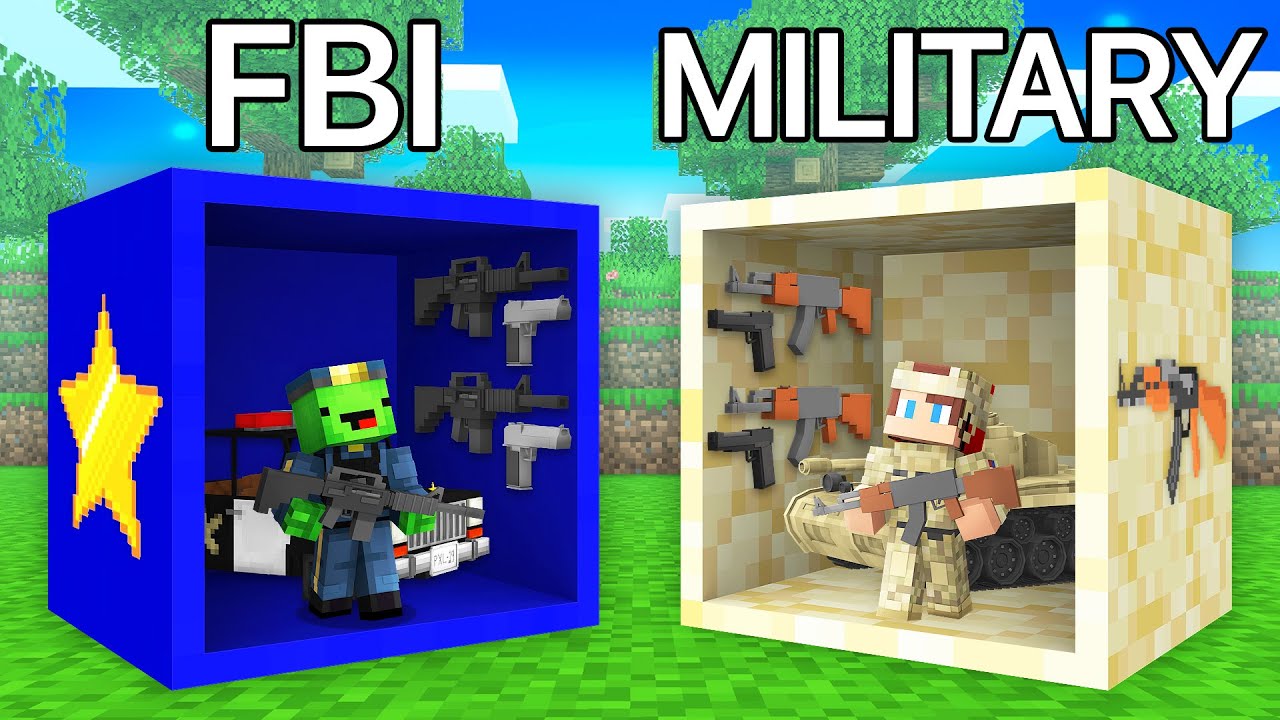 Mikey FBI vs JJ Military BLOCK Survival Battle in Minecraft (Maizen)